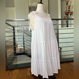 Tiered Mini Dress in White